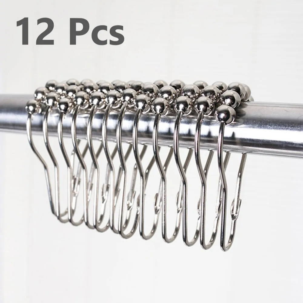 12 шт. занавеска-крючок для душа 304 занавеска из нержавеющей стали с пятью шариками