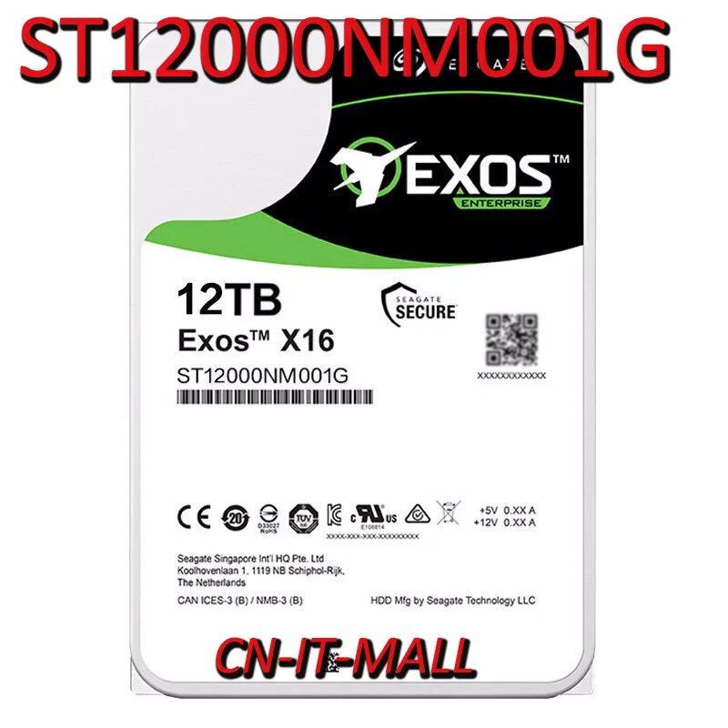 

3.5 ST12000NM001G PMR 12TB EXO X16 7200rpm SATA 6G 256MB Hard Drive HDD