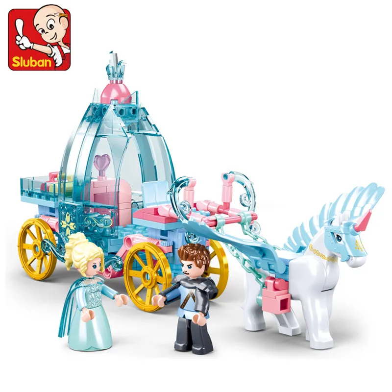 

191Pcs Ice and Snow Horse Carriage Building Blocks Sets Birthday Present Friends DIY Creative Bricks Educational Toys for Girls