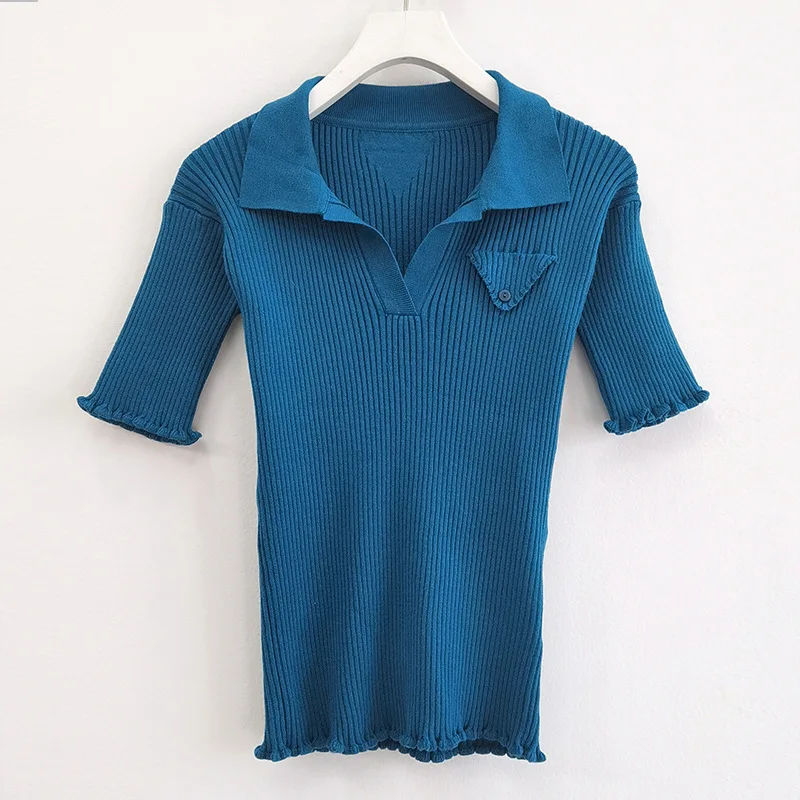 

2021 New Summer High Quality Women T-shirt Slim Fashion Ladies Tee Cotton Solid Color Casual Elegant Female Tops T859