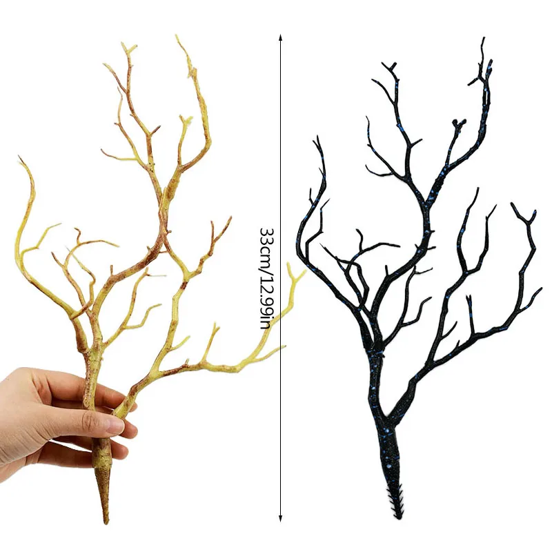

33cm Dry Tree Branch Black White Artificial Tree Branch Fake Plant For Home Decor Wedding Birthday Party Supplies Coral Branches