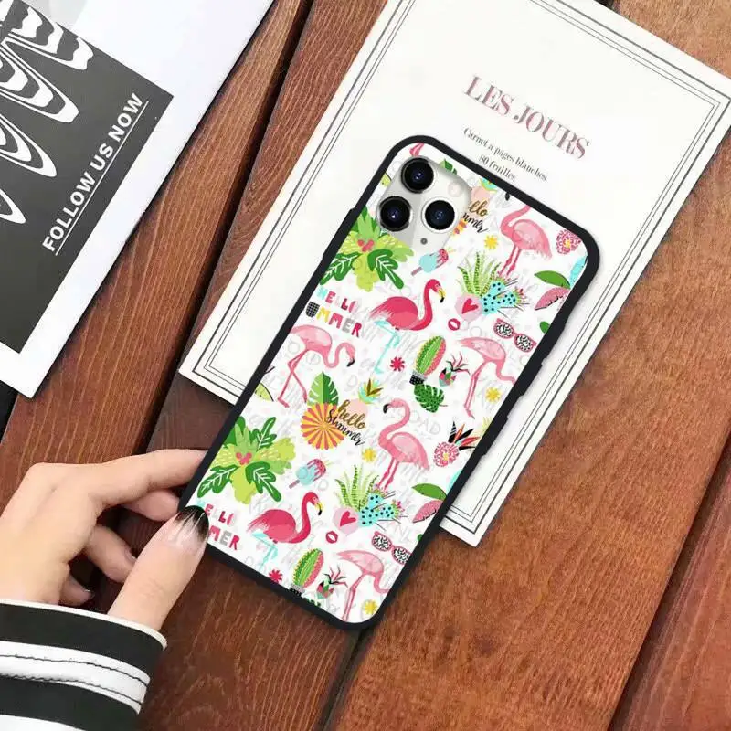 

Flamingo vintage leaves Phone Case for iPhone 11 12 mini pro XS MAX 8 7 6 6S Plus X 5S SE 2020 XR