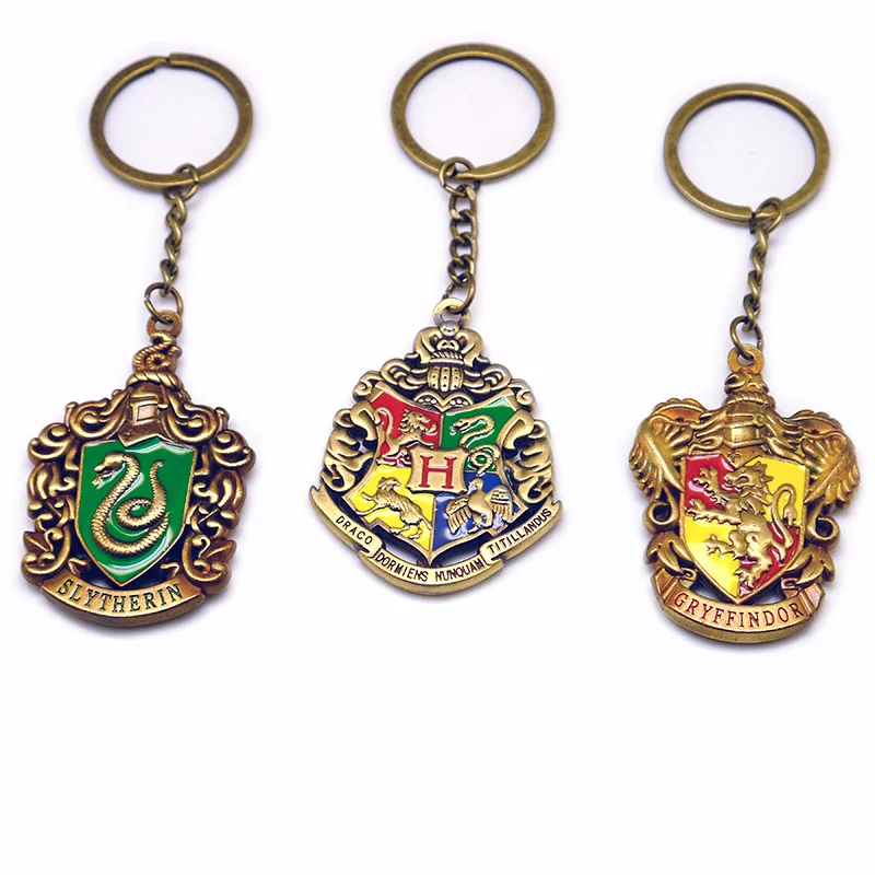 3D хогварт школа четыре дома значок металлический брелок игрушки автомобильный