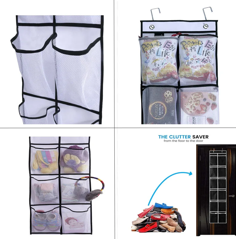 Over The Door Shoe Organizer 12 Large Mesh Pockets Hanging closet organizer Mesh Pockets Hanging Shoe Rack bag hanging