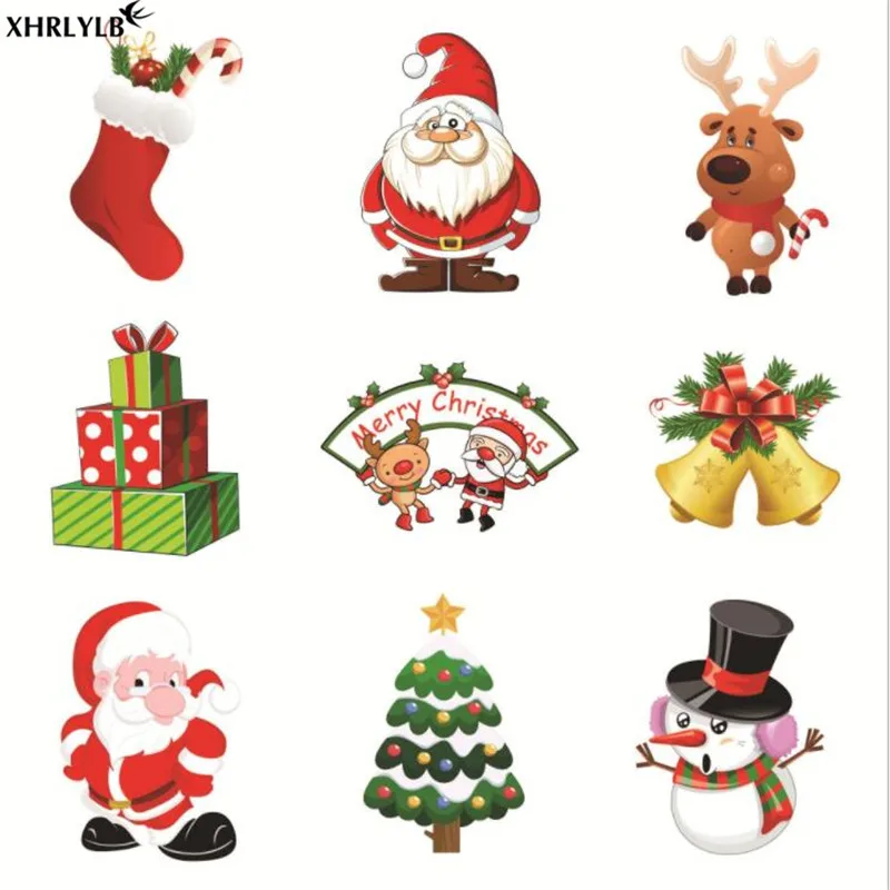 XHRLYLB 5 шт. маленькие рождественские наклейки могут быть удалены статические на