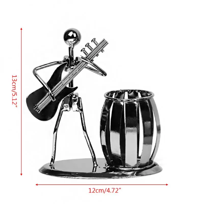 

Creative Metal Music Player Musician Pen Pencil Holder Desktop Storage Organizer Retro Office Home Decoration