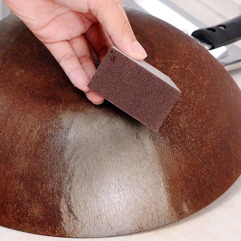 Sponge Carborundum Brush Kitchen Washing Cleaning Cleaner Tool Brown Wash Pot Magnetic Accessories | Дом и сад