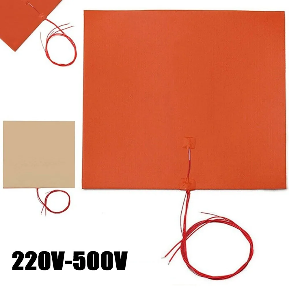 

330*330mm 220V 800W Silicone Heater Mat Pad For Printer Heated Bed Heated Bed Plate Flexible Waterproof Tool Part
