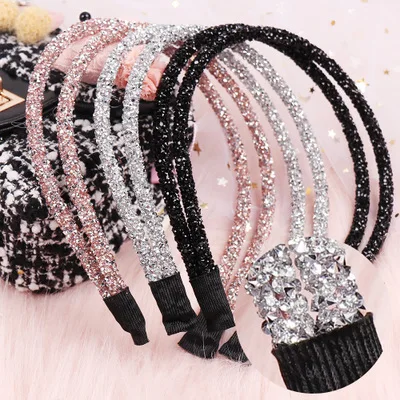 Модная Корейская повязка на голову с кристаллами и блестками 4 шт./лот для женщин