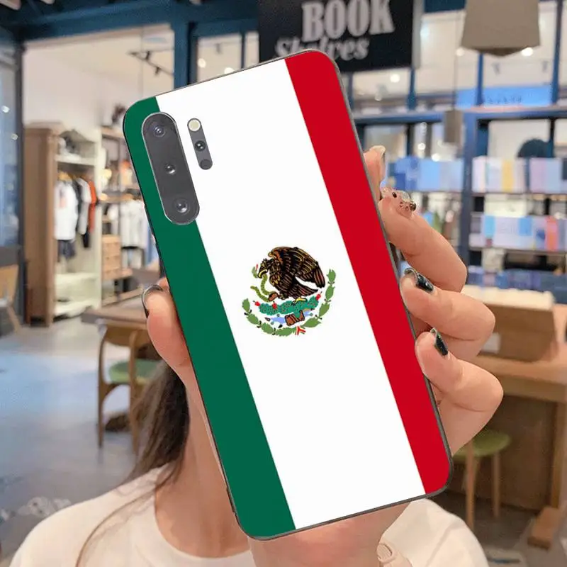 YJZFDYRM черный мягкий чехол из ТПУ с мексиканским флагом для Samsung Note 7 8 9 10 Lite Plus Galaxy J7