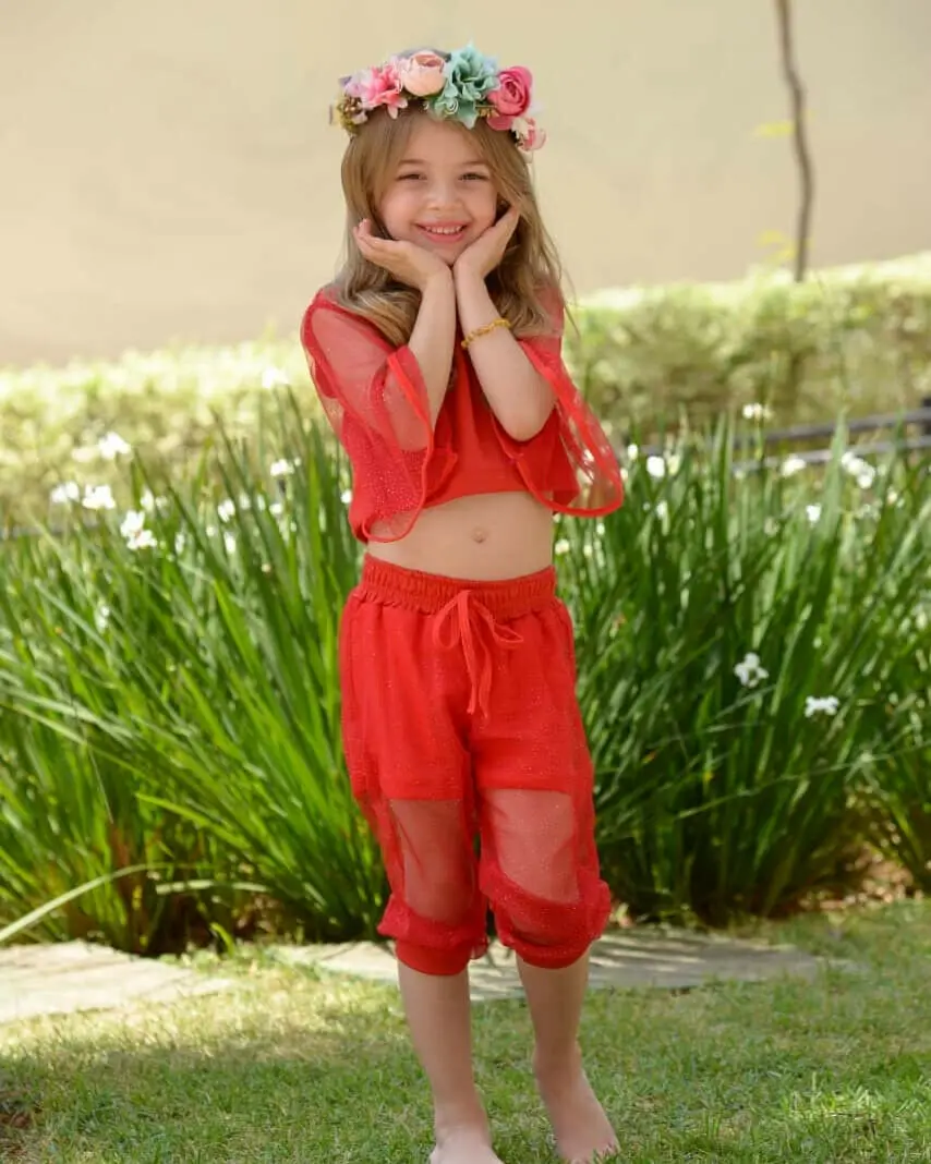 

Pudcoco 1-5Y Toddler Baby Girl Kid Clothes Sets 1-5Y Lace Shining Short Sleeve Tops Pants Sets Formal Party Clothes