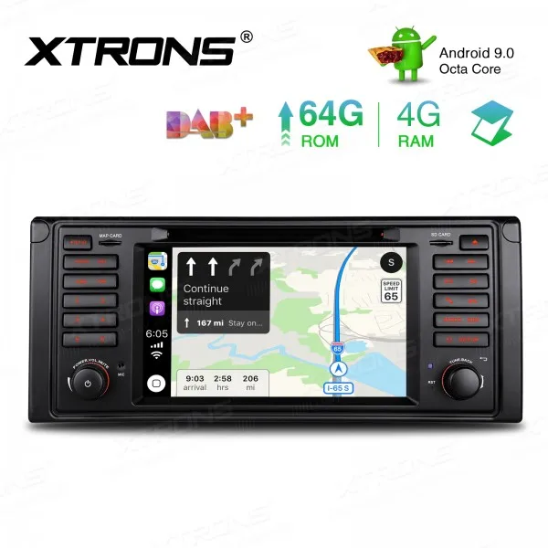 Автомобильный DVD мультимедийный навигатор 7 дюймов Android 9 0 4 + 64 ГБ GPS радио для BMW E39