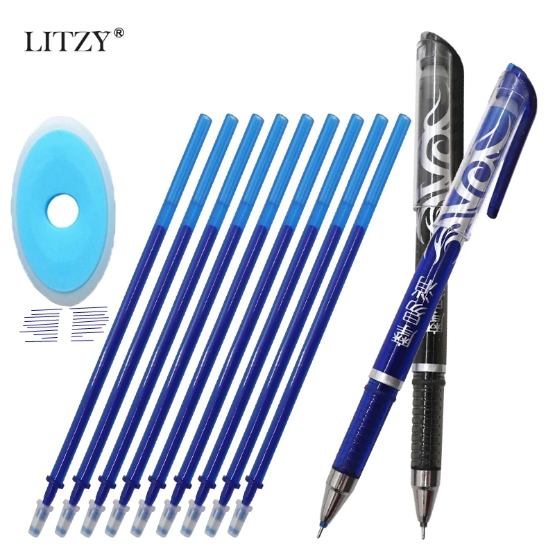 13 шт./лот стираемая ручка Сменный Набор моющаяся 0 5 мм синий стержень со