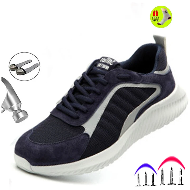 

Summer Indestructible Breathable Work Boots; Anti-smashing Anti puncture Safety Shoes; Steel Toe Soft Bottom Men's Boots