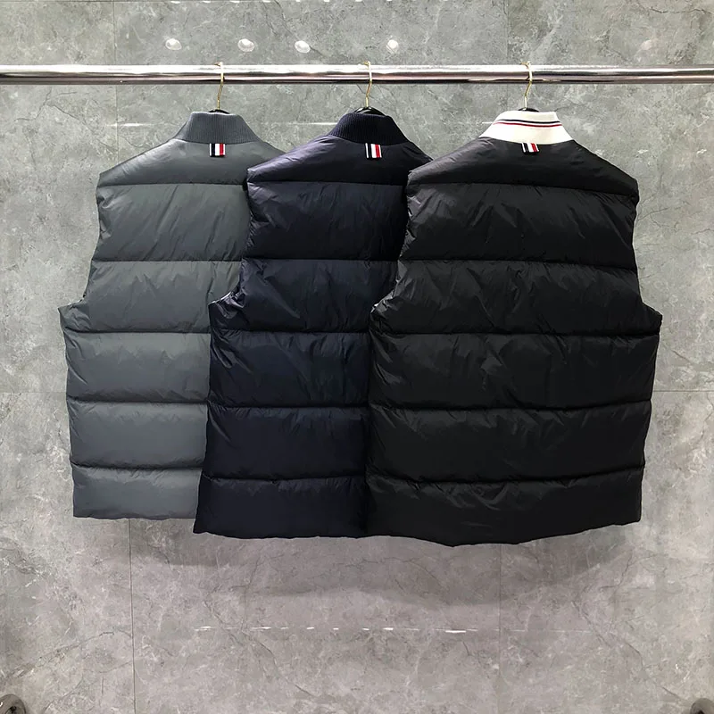 TB THOM Winter Men's Jackets Fashion Brand Down Jacket Vest Matte Nylon Contrast 4-Bar Stripe Thick Wholesale TB Thermal vest