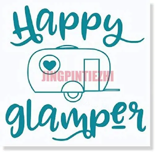 

Car Stickers Vinyl Motorcycle Decal Car Window Body Decorative RV Camper Wall Art Decoration Happy Charm Retro
