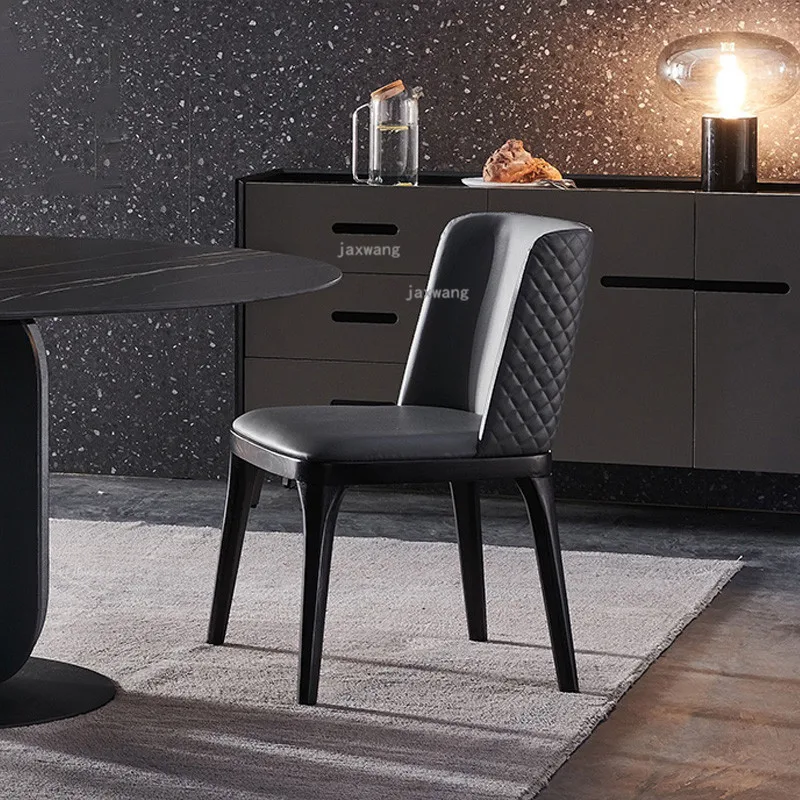 Кожаные обеденные стулья в скандинавском стиле для ресторана современная мебель