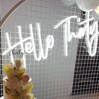 Индивидуальный логотип Hello FORTY 3D Led гибкий прозрачный акриловый неоновый знак из оргстекла светильник вая доска для букв Декор Вечерние