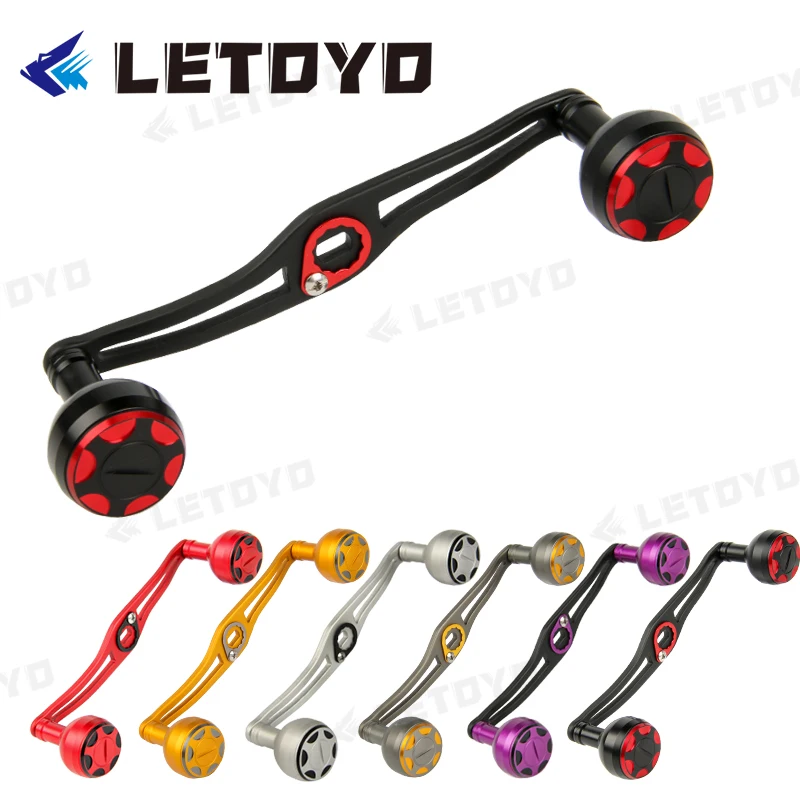 

LETOYO Double Fishing Reel Handle Assembly Hole Size 8x5mm/7x4mm Length 130mm Aluminum Alloy Handle Rocker Accessory For Fishing