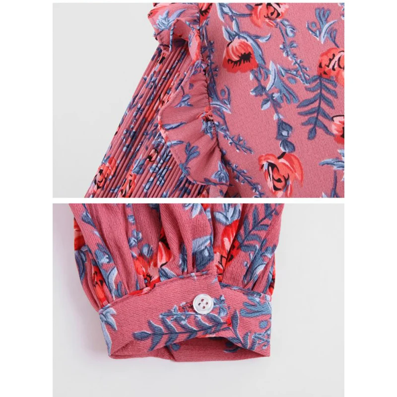 Женская блузка с рукавами-фонариками элегантная Свободная рубашка на шнуровке