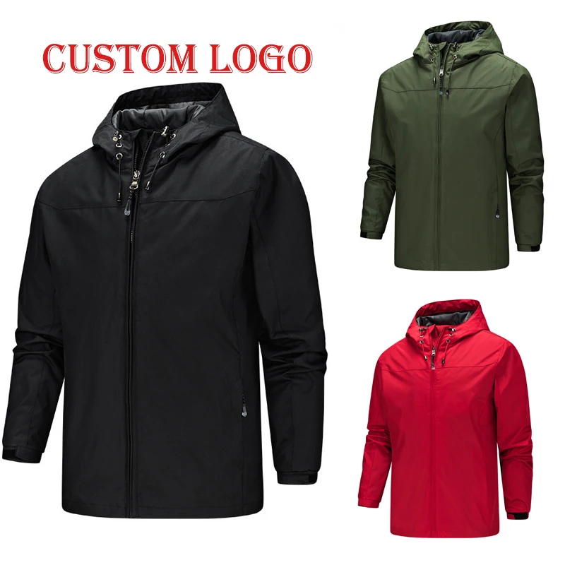 

Raincoat Outdoor Hooded Business Men's Fashion Winter Zipper Windproof Jacket Soft Jacket Hiking Rainproof Sport Coat Plus Size