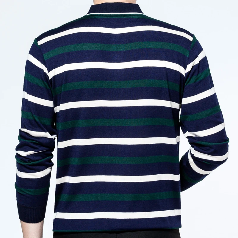 

2021 Long Sleeve Striped Polo Shirt Men Cotton Streetwear Polos Shirts Mens Dress Tee Shirt Poloshirt Camisa Pol Clothes