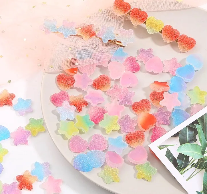 Искусственные подвески из смолы 20 шт. милые аксессуары в виде сердца звезды фуджа