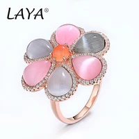 laya 925 sterling silver fashion high quality zircon flower personally designed ring luxury classic jewelry for womens wedding