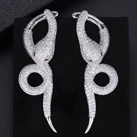 larrauri luxury pave setting aaa cubic zirconia earrings wrapped snake pendant earrings for women fashion jewelry accessories