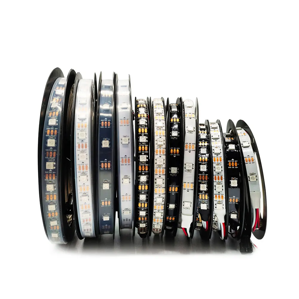 DC5V WS2812B WS2812 умная Светодиодная лента Individuaily адресуемых RGB светильник 30/60/144led