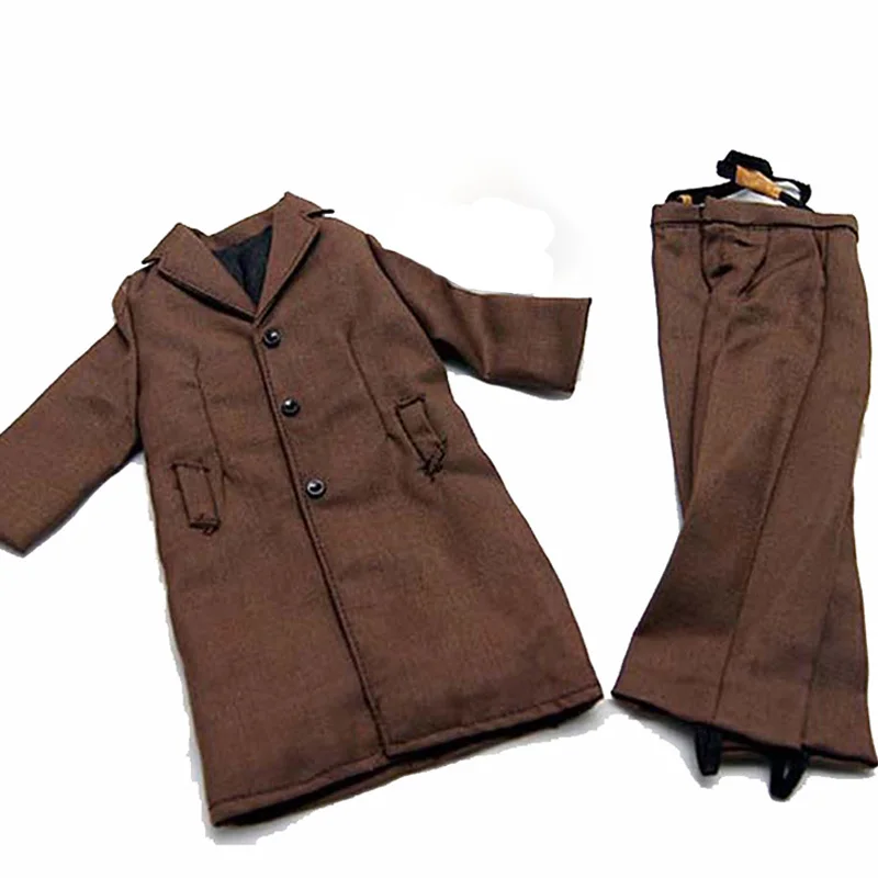 Длинное пальто в масштабе 1:6 для солдат людей гражданское брюки хлопковая одежда