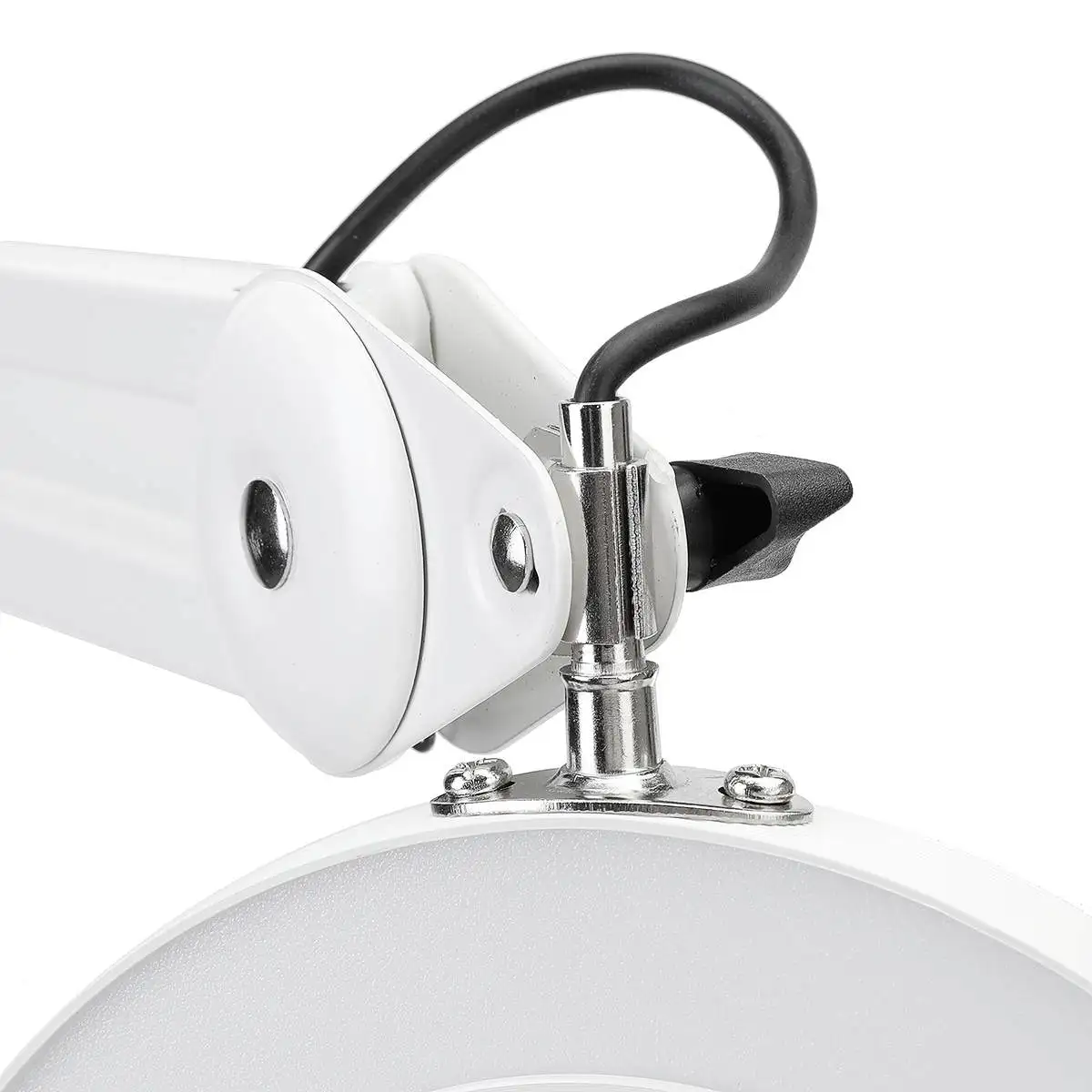 

LED Magnifying Table Lamp Metal Clamp Swing Arm Desk Lamp Stepless Dimming 3Colors 5v Magnifier LED lamp 5X,4.3"Diameter Lens