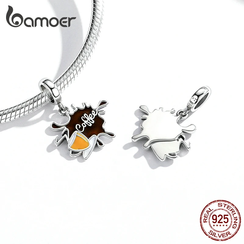 Bamoer 925 пробы Серебряный кулон в виде флакона йогурта для друзей форме перка