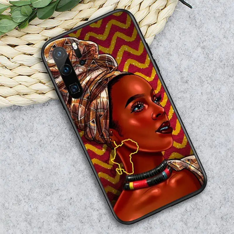 

Melanin african black girl Phone Case For Huawei honor Mate P 10 20 30 40 i 9 8 pro x Lite smart 2019 nova 5t