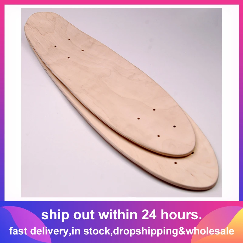 24/27'' Fish Skateboard Deck Mini Cruiser Board Maple DIY Blank Double Concave board Professional Four Wheels Fish Board