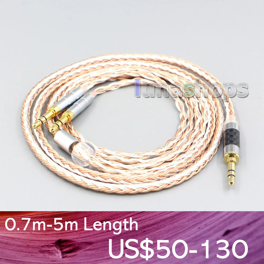 

LN007007 16 Core OCC Silver Plated Mixed Headphone Earphone Cable For Onkyo A800 Philips Fidelio X3 Headphone 3.5mm Pin