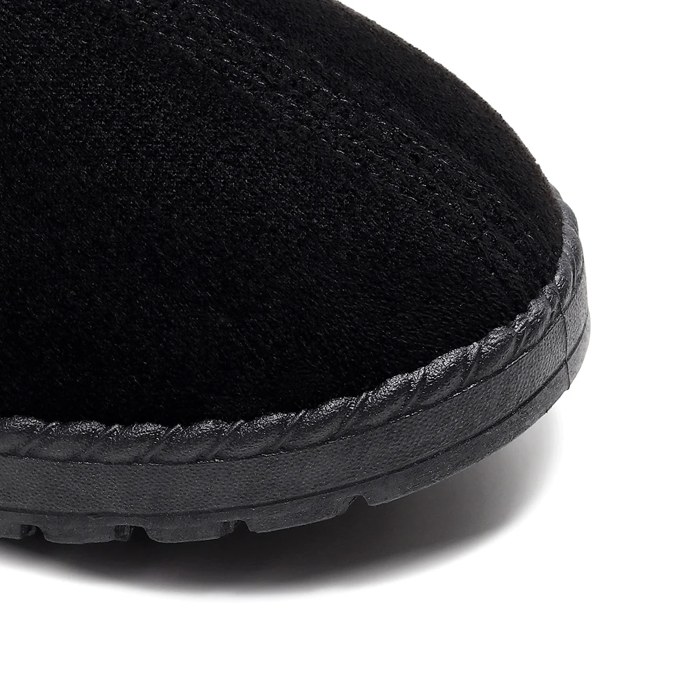 2019 теплые зимние ботинки женские ботильоны из флока на плоской подошве с