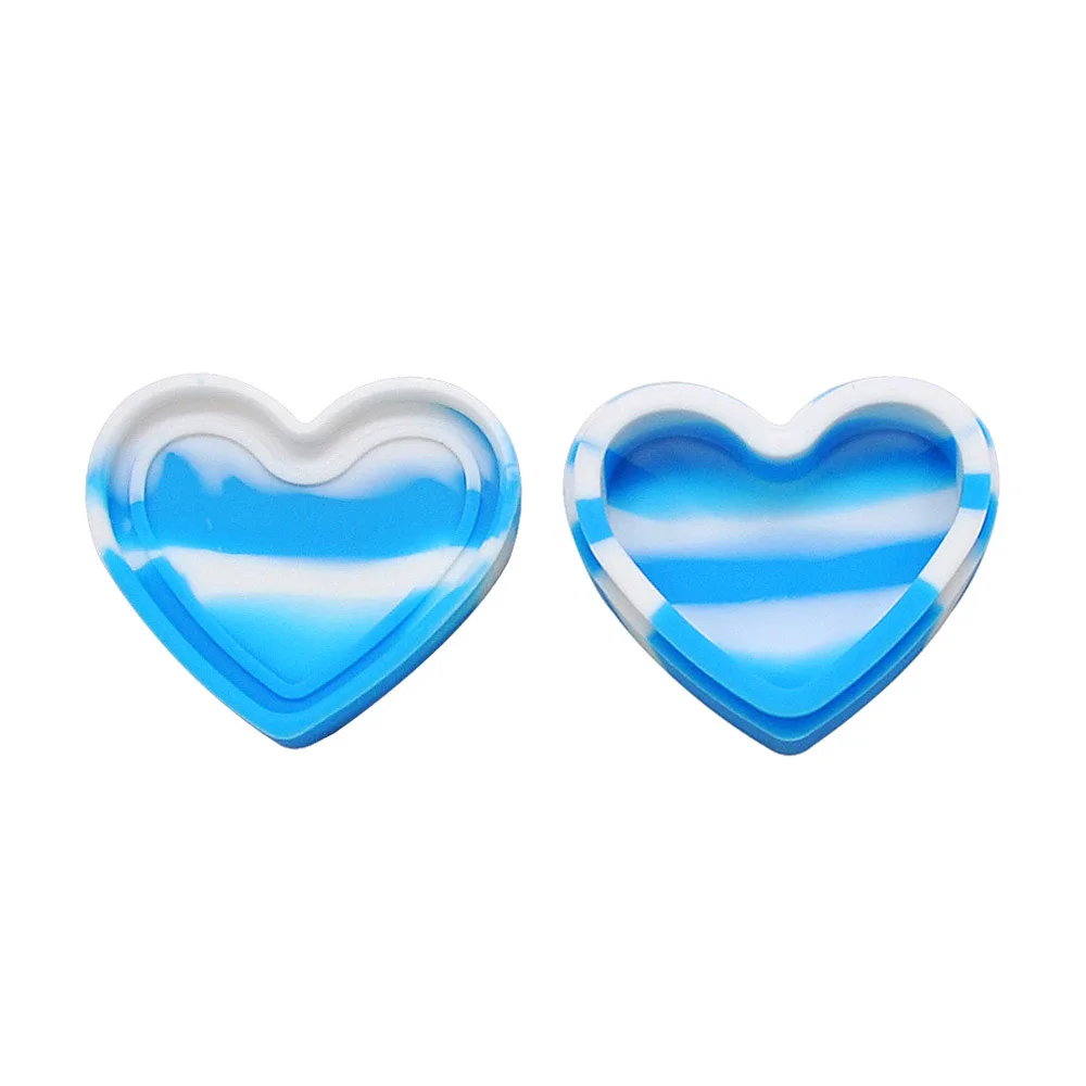Силиконовая коробка для дымового масла в форме сердца цветная лекарств объем 18