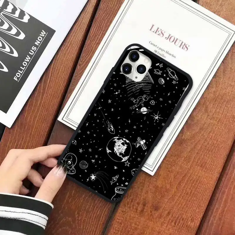 

Cartoon Space universe astronaut Phone Case for iPhone 11 12 pro XS MAX 8 7 6 6S Plus X 5S SE 2020 XR