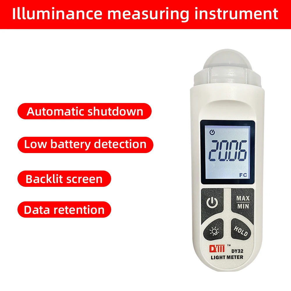 

Digital Luxmeter 200,000 LUX Light Meter Luminance Fc Enviroment Test Max Min Illuminometers Photometer Integrated Illuminometer