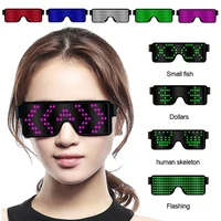 led glasses party luminous glasses usb charge neon glass glowing christmas flashing light glow sunglasses halloween supplies el