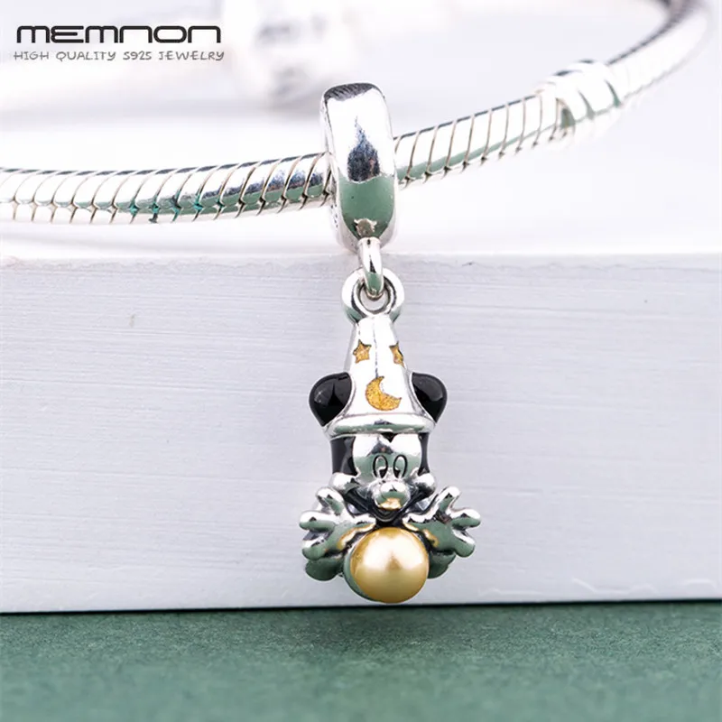 Memnon шармы из мультфильма 925 серебро подвеска с мышкой подходят Бусы Браслеты DIY