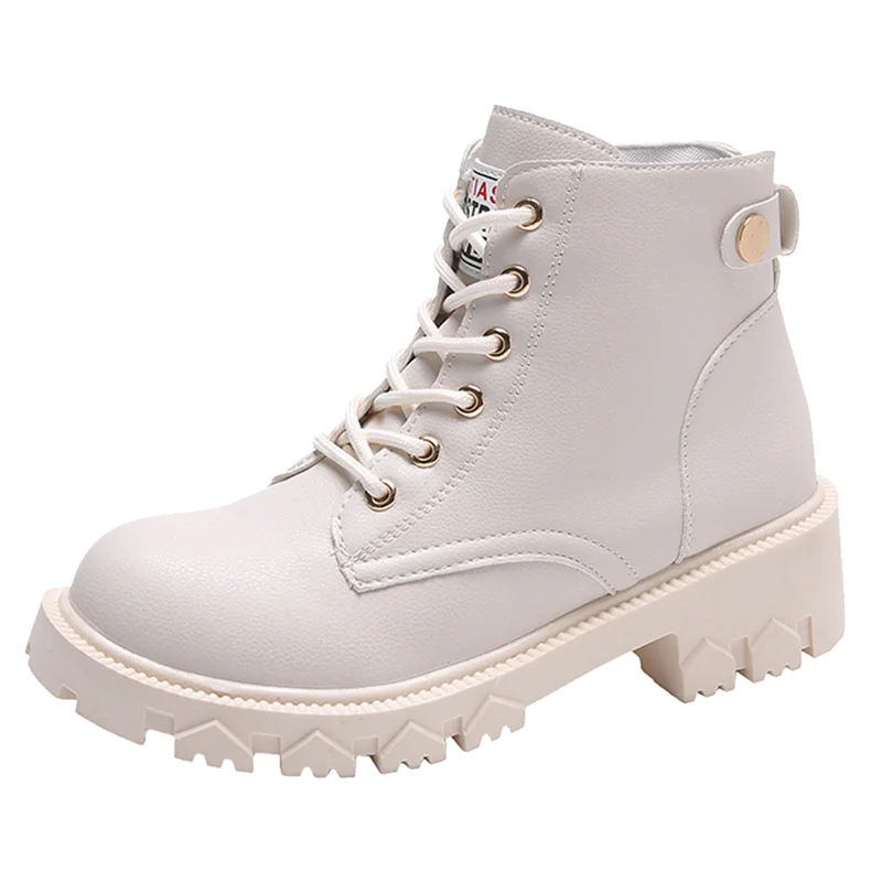 

Женские ботинки из натуральной кожи, новинка 2021, Осенние мотоциклетные ботинки на шнуровке, женские ботильоны в британском стиле