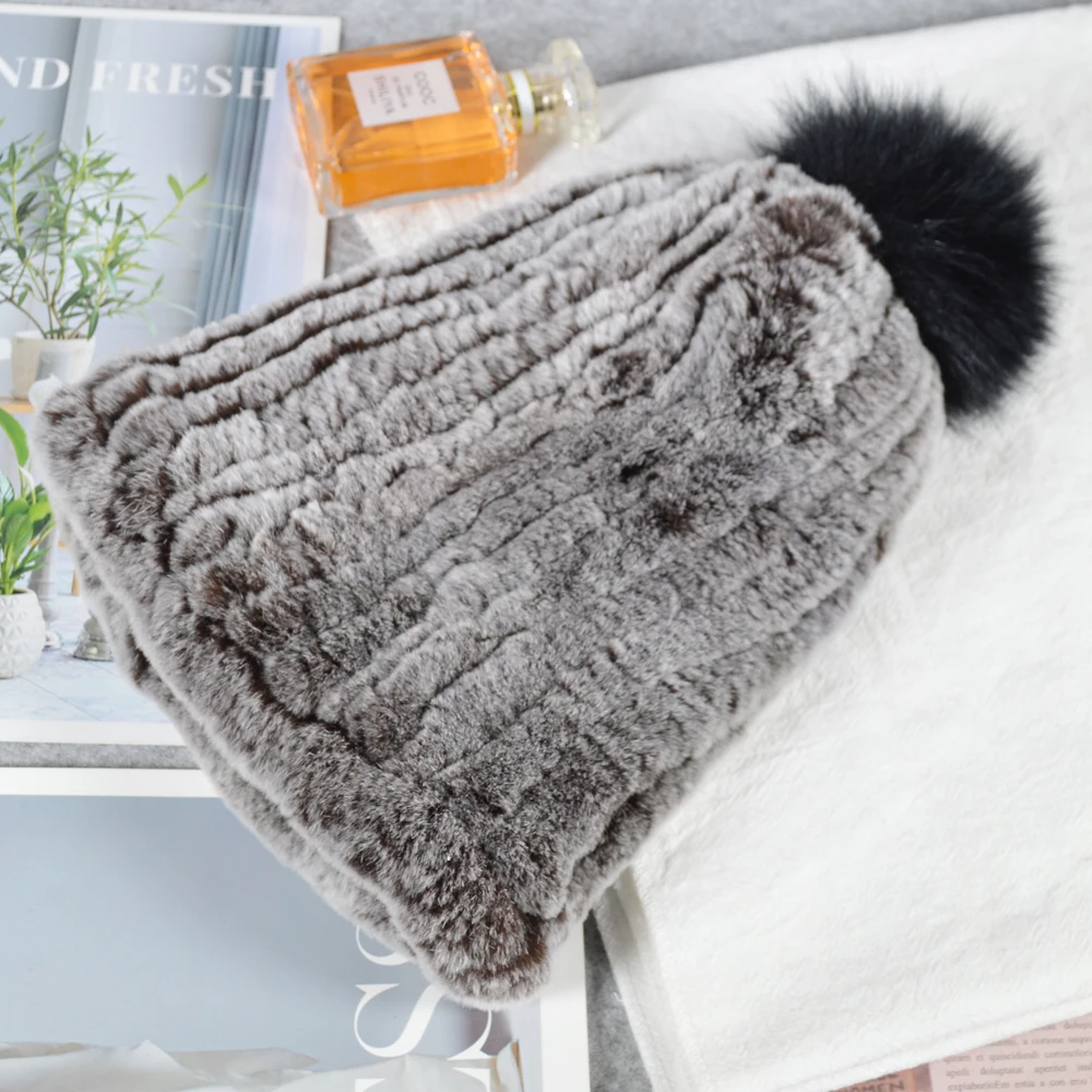 2020 Зимний Русский натуральный шапка из меха кролика Рекс женские на резинке