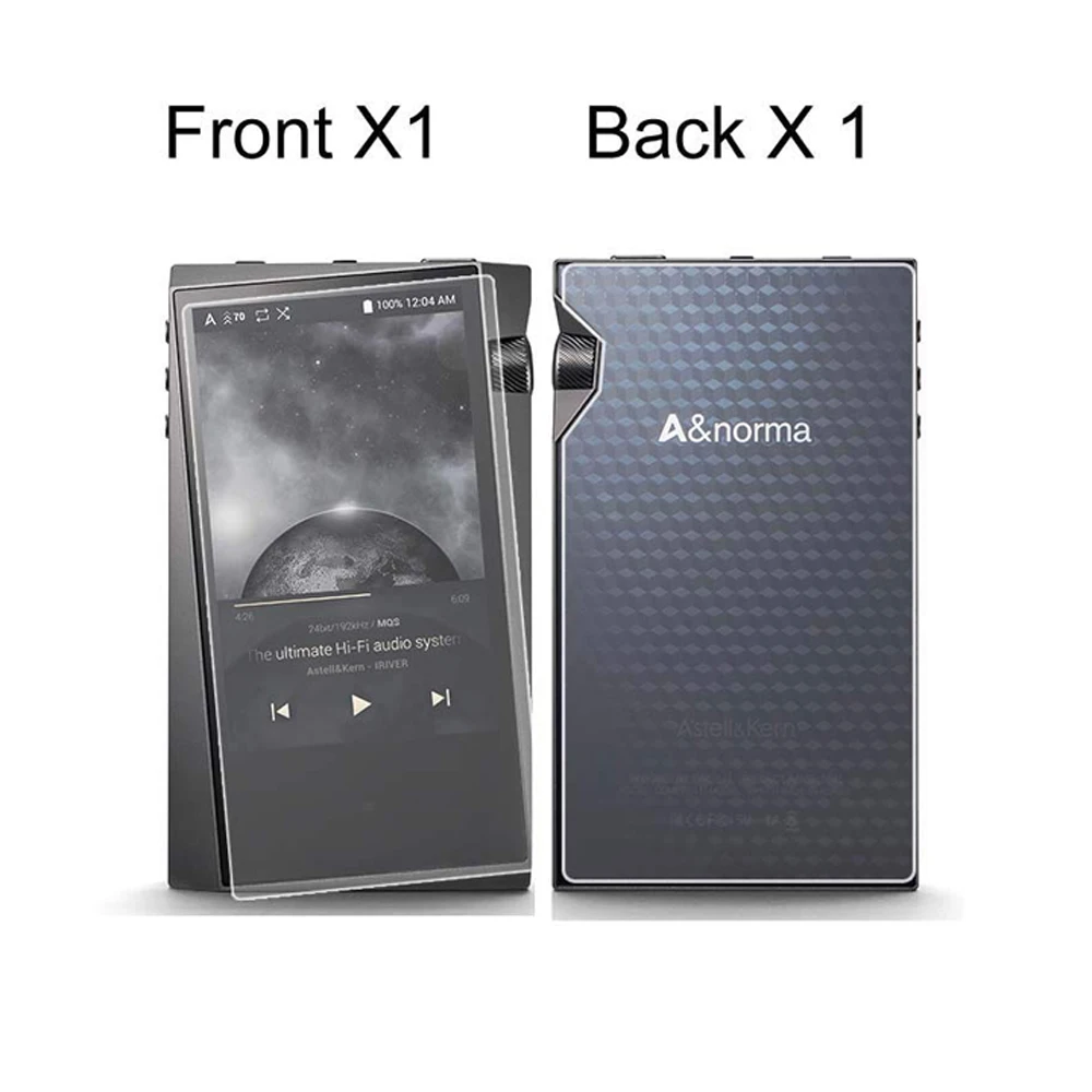 Soft TPU Protective Skin Case Cover For Iriver Astell&ampKern A&ampnorma SR15 With Front and Back Tempered Glass Screen Protector |