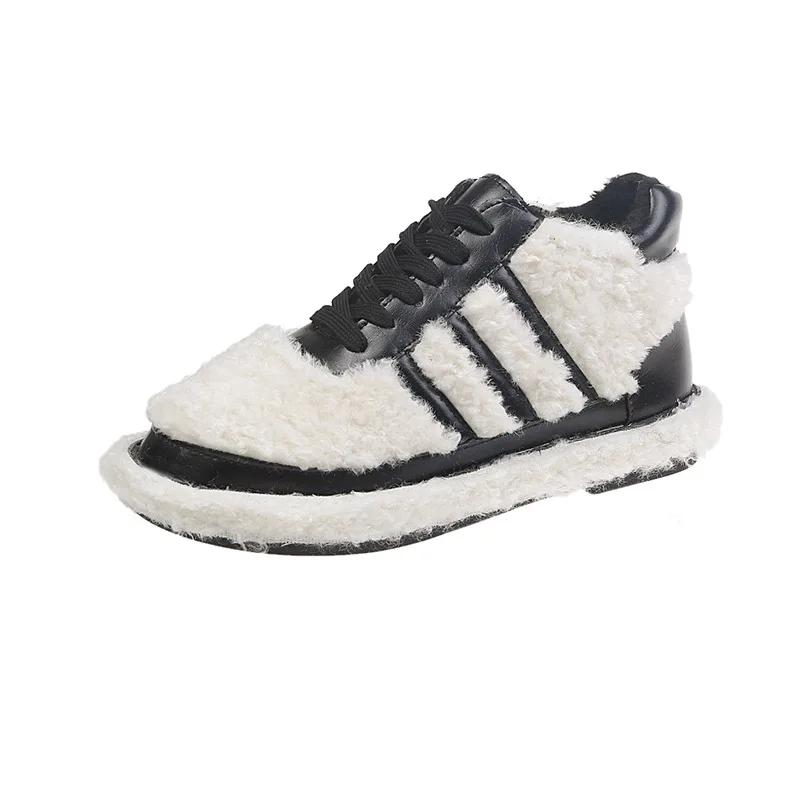 Ботинки из натуральной кожи зимние сапоги на плоской подошве женские теплые