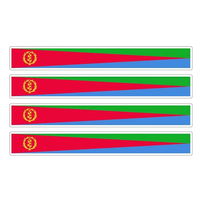

Hot 4pcs Patriotic Stickers Flag Stripes Vinyl PVC 13cm X 1.7cm Car Motorcycle Reflective Tuning Eritrea Car Sticker