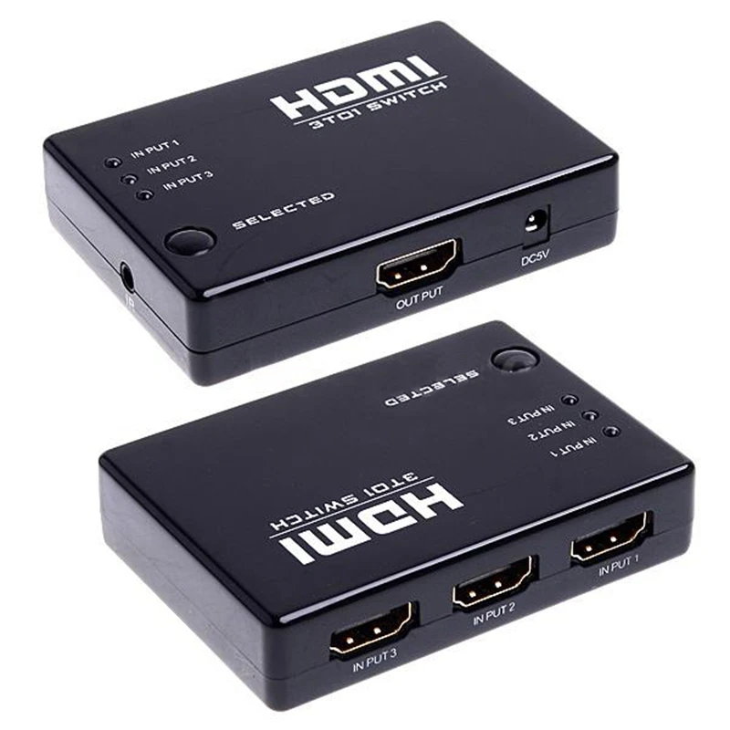 Мини 3 порта HDMI коммутатор сплиттер 1080P HD видео + ИК пульт дистанционного