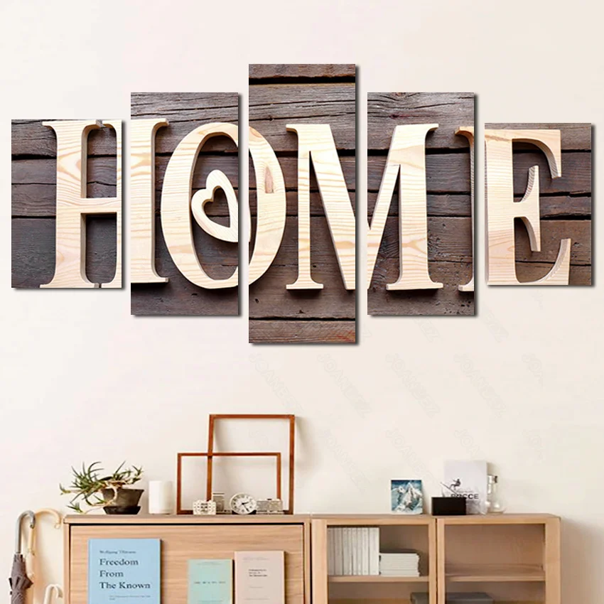

European Style Canvas Painting Mother's Home Words Combination Wood Personalized Pattern Background Living Room Furniture Sofa