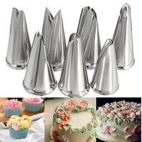 7pcs multiple styles cake nozzles stainless steel cream icing piping fondant skirt side flower nozzle baking decorating tools